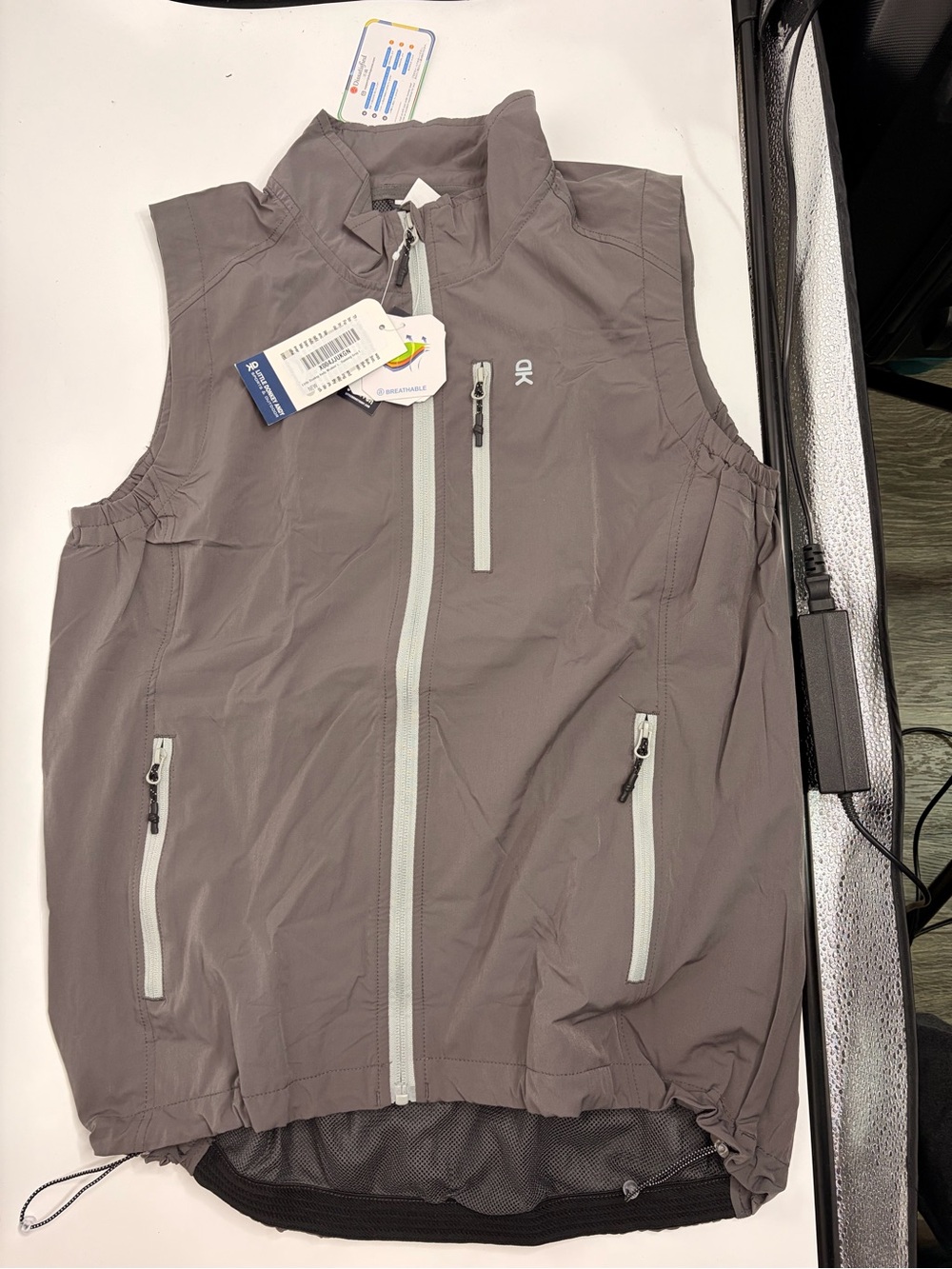 OK Outdoor Women's Gray Zip-Front Lightweight Vest